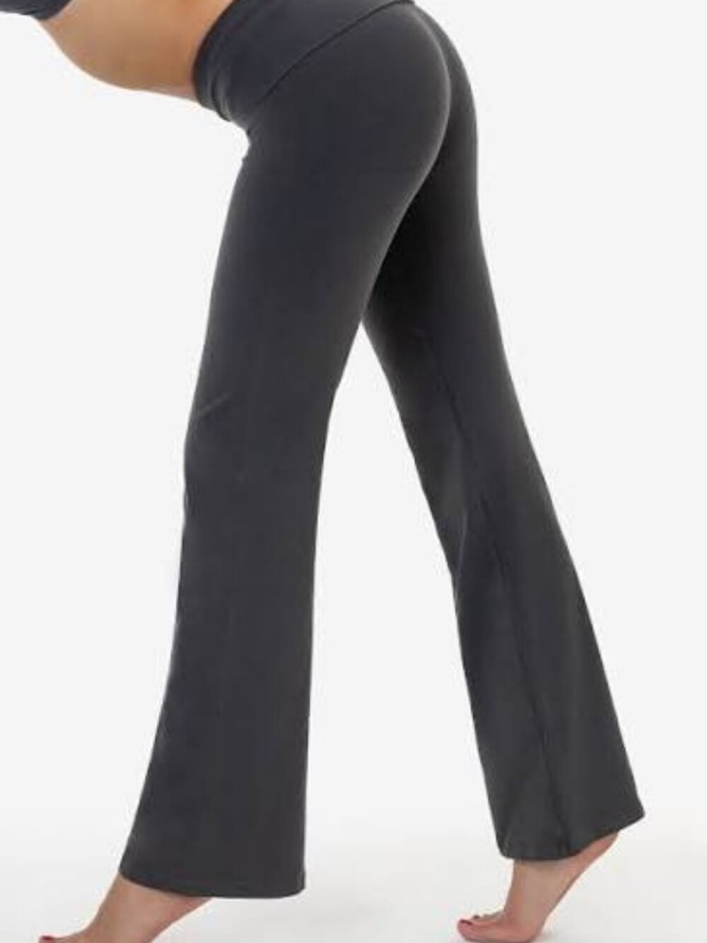 Los Angeles Apparel Garment Dye Flare Yoga Legging Dolphin Blue Size Small